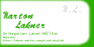 marton lakner business card